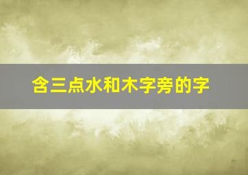 含三点水和木字旁的字