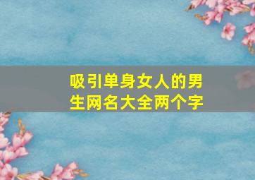 吸引单身女人的男生网名大全两个字