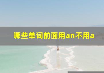 哪些单词前面用an不用a