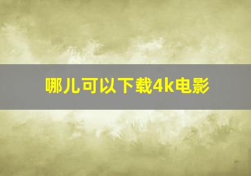 哪儿可以下载4k电影