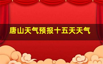 唐山天气预报十五天天气