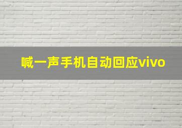 喊一声手机自动回应vivo