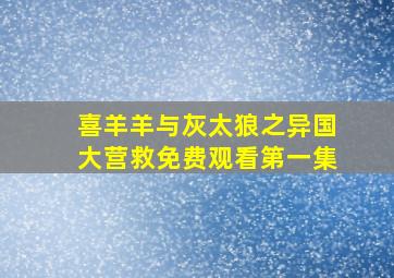 喜羊羊与灰太狼之异国大营救免费观看第一集