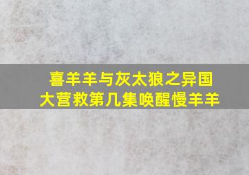 喜羊羊与灰太狼之异国大营救第几集唤醒慢羊羊