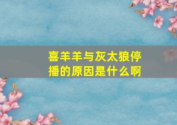 喜羊羊与灰太狼停播的原因是什么啊