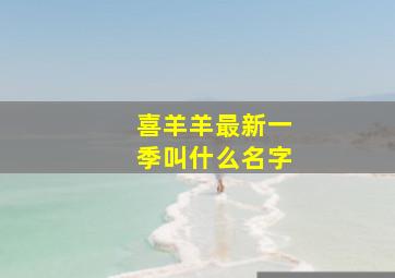 喜羊羊最新一季叫什么名字