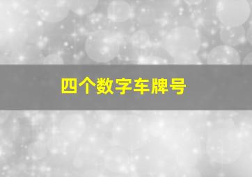 四个数字车牌号