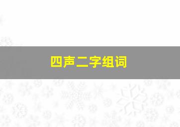 四声二字组词