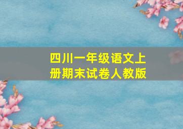 四川一年级语文上册期末试卷人教版