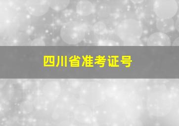 四川省准考证号