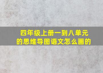 四年级上册一到八单元的思维导图语文怎么画的