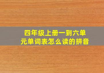 四年级上册一到六单元单词表怎么读的拼音