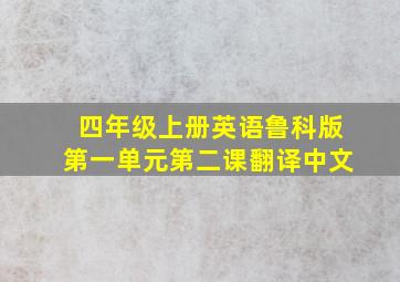 四年级上册英语鲁科版第一单元第二课翻译中文