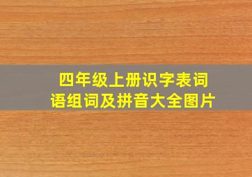 四年级上册识字表词语组词及拼音大全图片