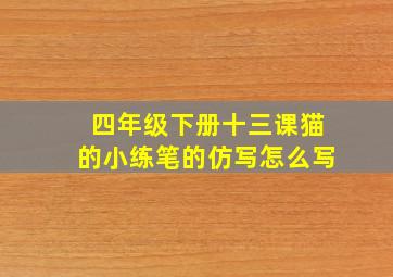 四年级下册十三课猫的小练笔的仿写怎么写