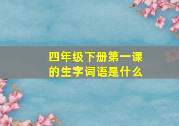 四年级下册第一课的生字词语是什么