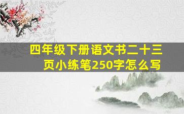 四年级下册语文书二十三页小练笔250字怎么写