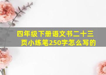 四年级下册语文书二十三页小练笔250字怎么写的