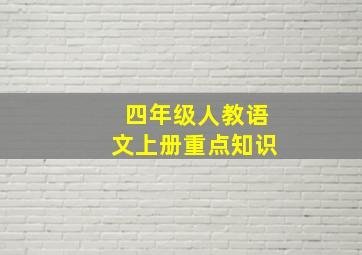 四年级人教语文上册重点知识