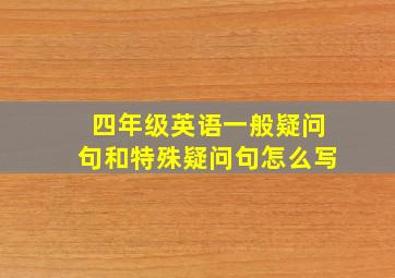 四年级英语一般疑问句和特殊疑问句怎么写