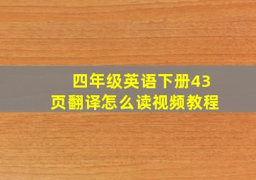 四年级英语下册43页翻译怎么读视频教程