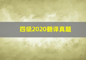 四级2020翻译真题