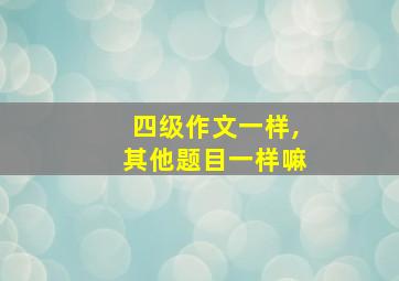 四级作文一样,其他题目一样嘛