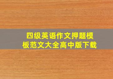 四级英语作文押题模板范文大全高中版下载