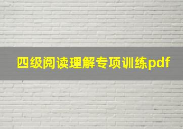 四级阅读理解专项训练pdf