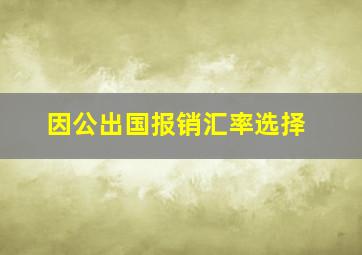 因公出国报销汇率选择