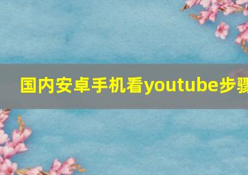 国内安卓手机看youtube步骤