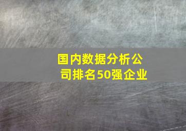 国内数据分析公司排名50强企业