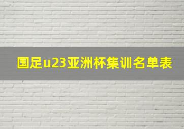 国足u23亚洲杯集训名单表