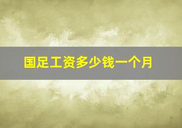 国足工资多少钱一个月