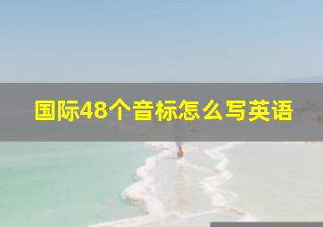 国际48个音标怎么写英语