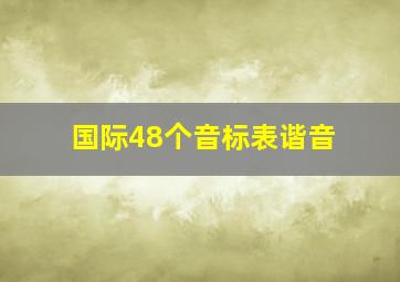 国际48个音标表谐音