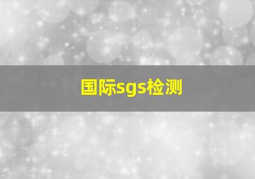 国际sgs检测