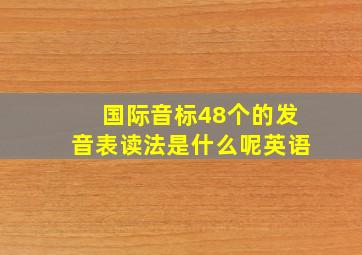 国际音标48个的发音表读法是什么呢英语