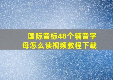 国际音标48个辅音字母怎么读视频教程下载