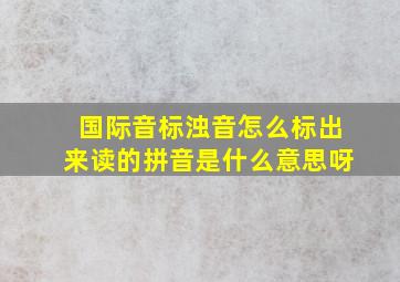 国际音标浊音怎么标出来读的拼音是什么意思呀