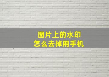 图片上的水印怎么去掉用手机