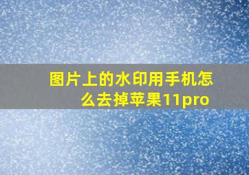 图片上的水印用手机怎么去掉苹果11pro