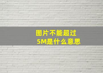 图片不能超过5M是什么意思