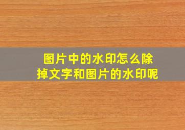 图片中的水印怎么除掉文字和图片的水印呢