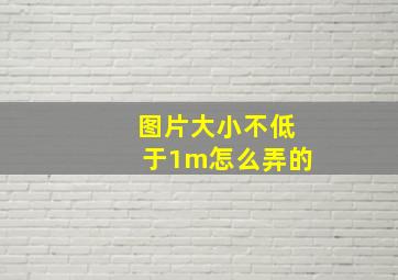 图片大小不低于1m怎么弄的