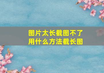 图片太长截图不了用什么方法截长图