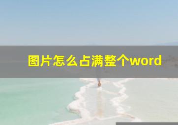 图片怎么占满整个word