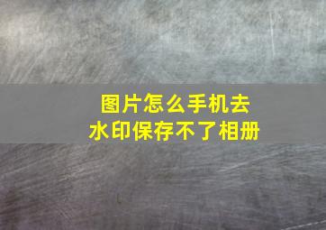 图片怎么手机去水印保存不了相册