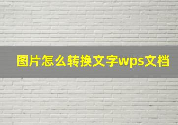 图片怎么转换文字wps文档