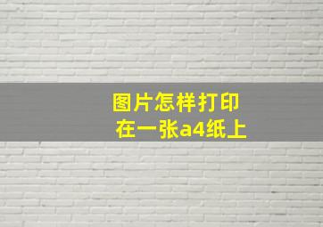 图片怎样打印在一张a4纸上